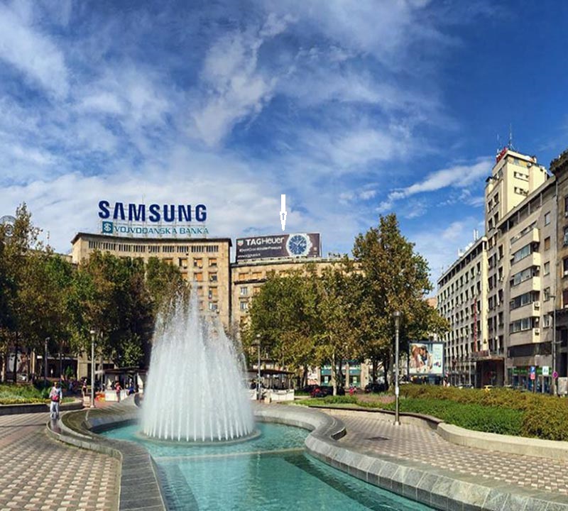 Beograd - Reklama na krovu - Trg Nikole Pašića N